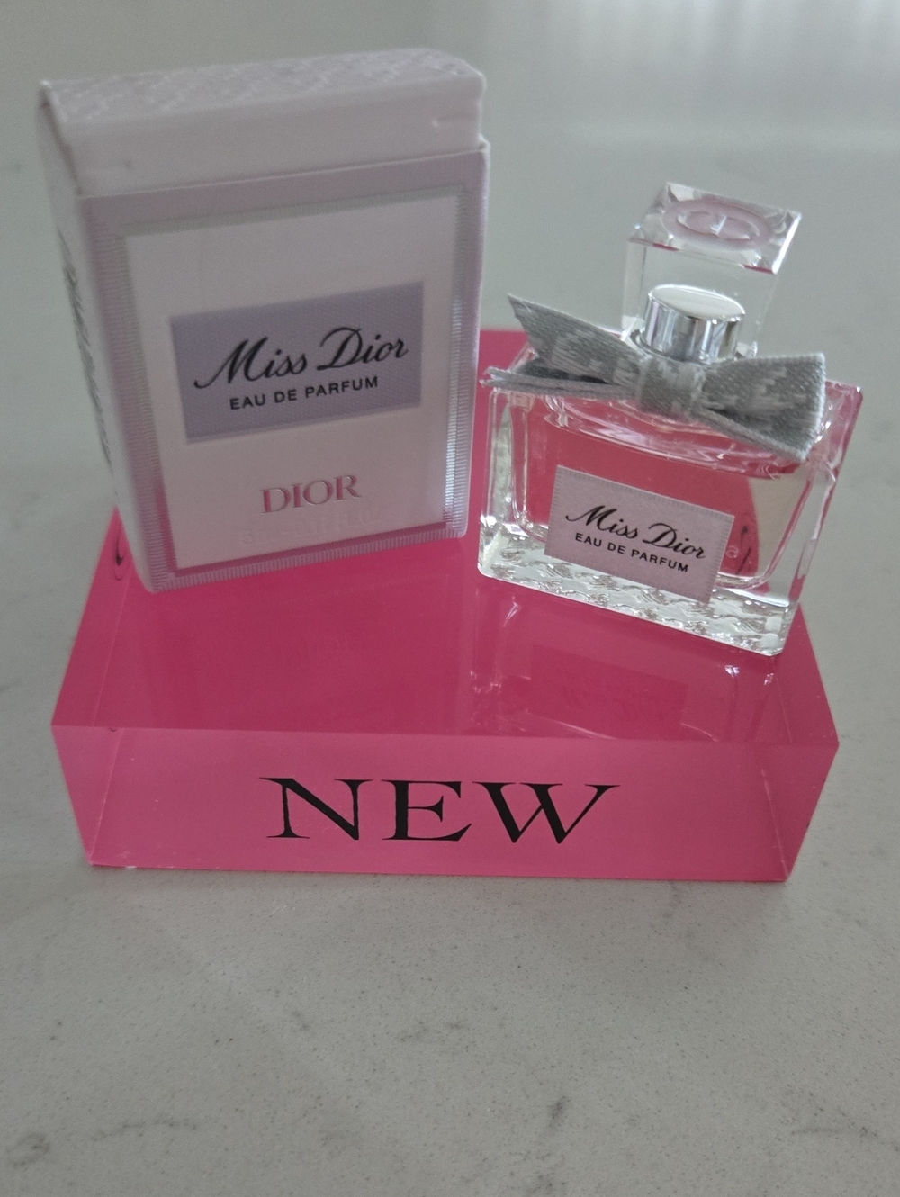 Brand New In Box Dior Miss Dior Miniature Bottle with Silver Bow